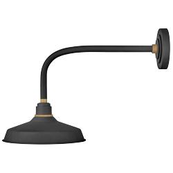 Foundry Classic 16&quot;H Textured Black Outdoor Barn Wall Light