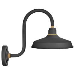 Foundry Classic 17&quot;H Textured Black Outdoor Barn Wall Light