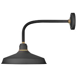 Foundry Classic 18&quot;H Textured Black Outdoor Barn Wall Light