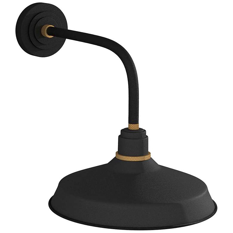 Image 3 Foundry Classic 18"H Textured Black Outdoor Barn Wall Light more views