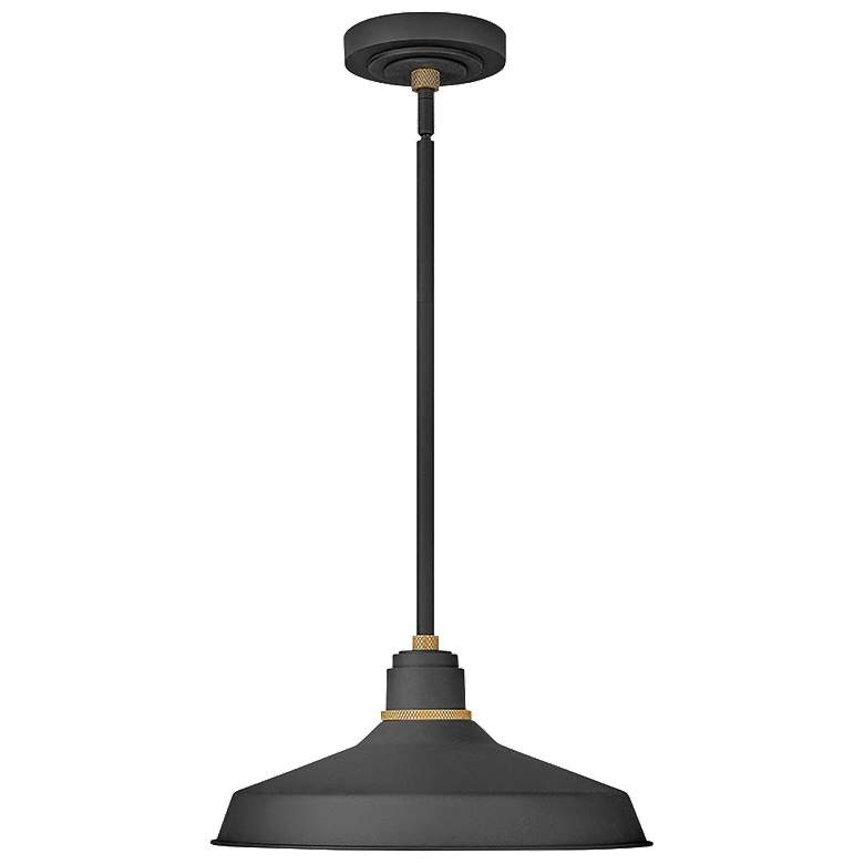 Image 1 Foundry Classic 7 1/2 inchH Textured Black Outdoor Hanging Light