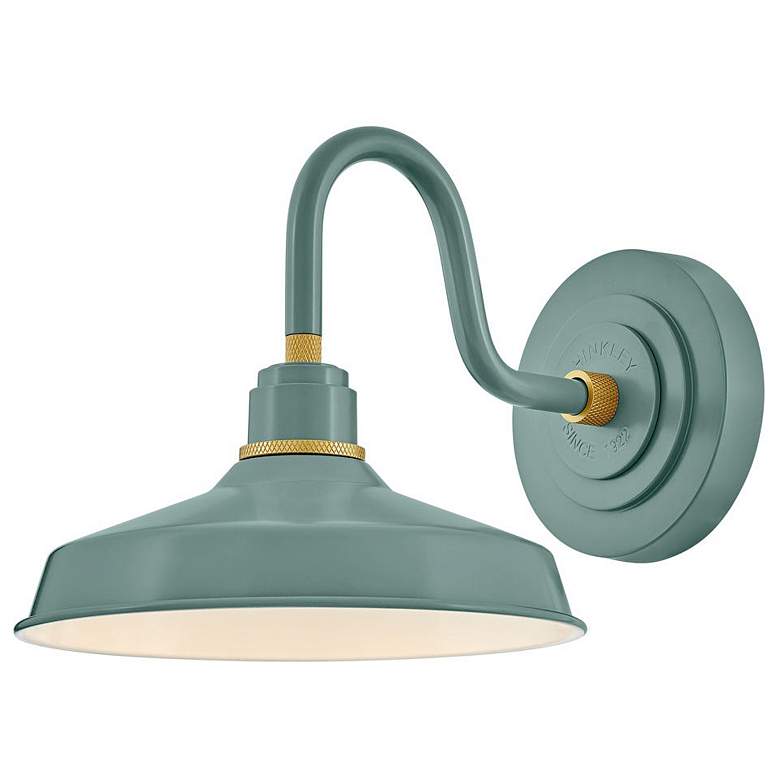 Image 1 Foundry Classic 9 1/4 inch High Sage Green Outdoor Barn Light