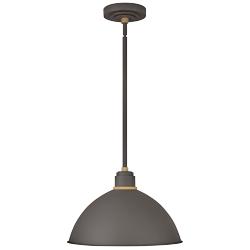 Foundry Dome 10 1/2&quot;H Museum Bronze Outdoor Hanging Light