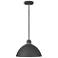 Foundry Dome 10 1/2"H Textured Black Outdoor Hanging Light