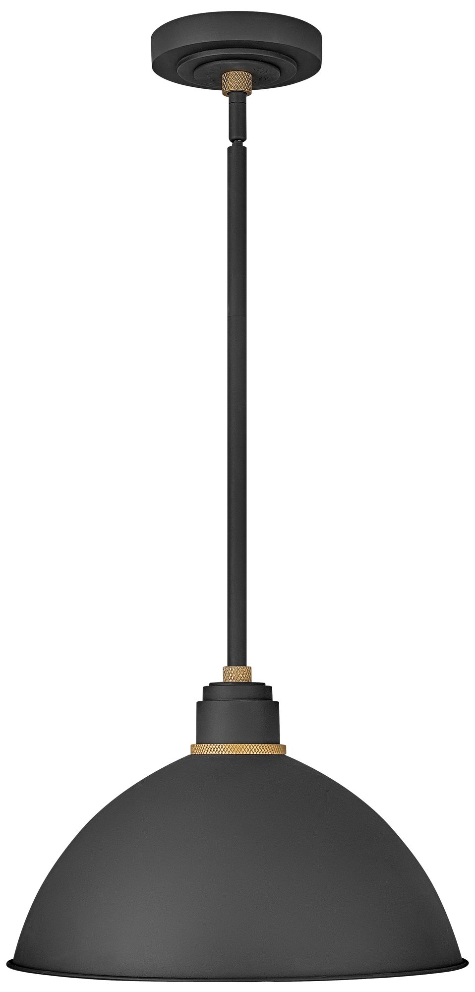 Image 2 Foundry Dome 10 1/2"H Textured Black Outdoor Hanging Light more views