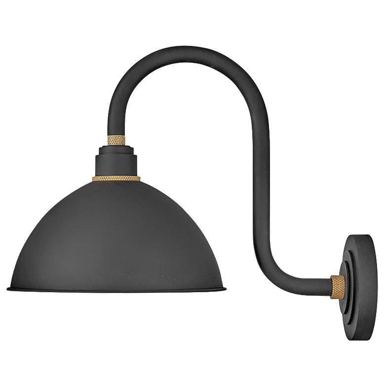 Image 1 Foundry Dome 17 inch High Black Small Outdoor Barn Wall Light