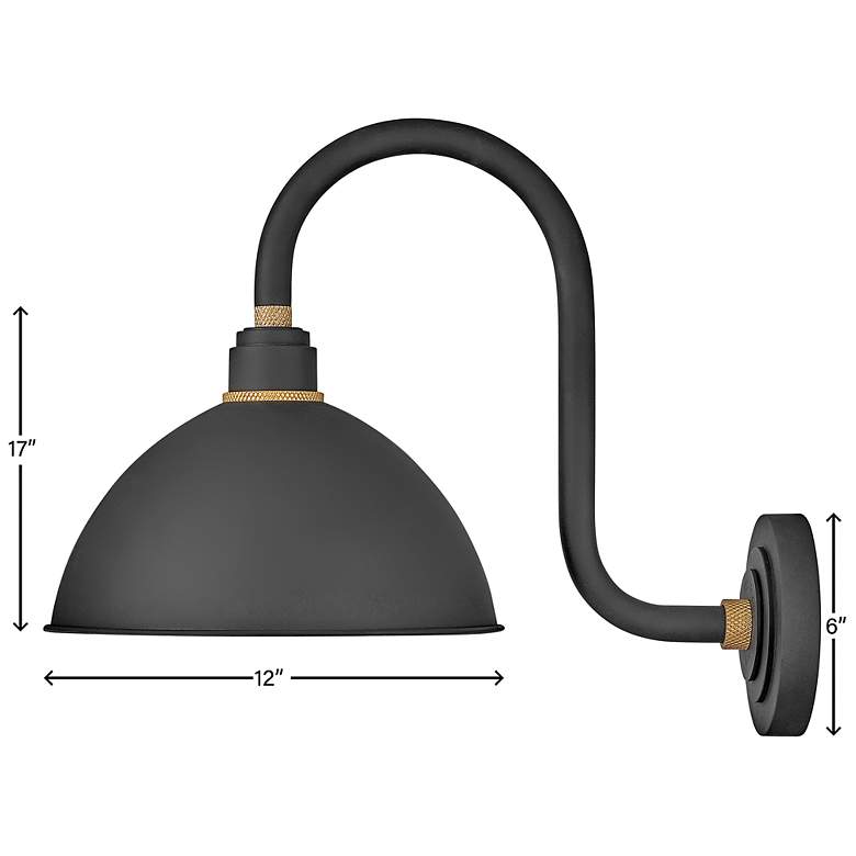 Image 6 Foundry Dome 17" High Black Small Outdoor Barn Wall Light more views