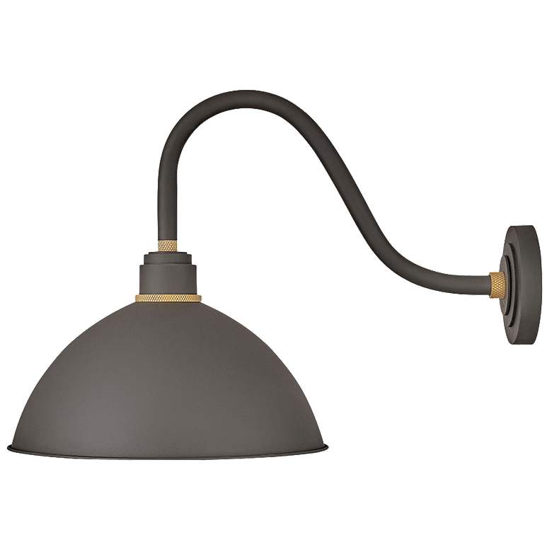 Image 1 Foundry Dome 18 inch High Museum Bronze Outdoor Barn Wall Light