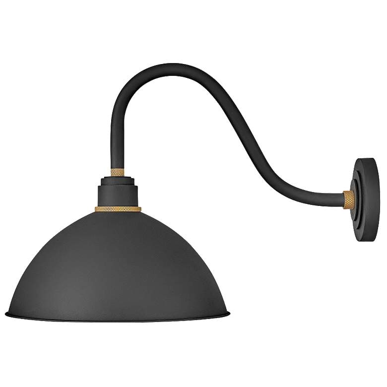 Image 1 Foundry Dome 18" High Textured Black Outdoor Barn Wall Light
