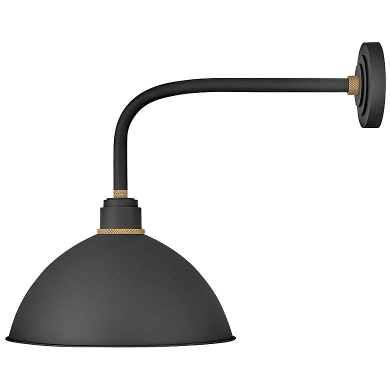 Image 1 Foundry Dome 20 1/2"H Textured Black Outdoor Barn Wall Light
