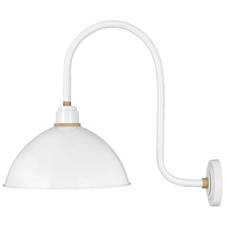 Image 1 Foundry Dome 23 3/4"H Gloss White Outdoor Barn Wall Light