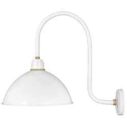 Foundry Dome 23 3/4&quot;H Gloss White Outdoor Barn Wall Light