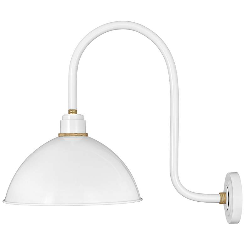 Image 4 Foundry Dome 23 3/4"H Gloss White Outdoor Barn Wall Light more views
