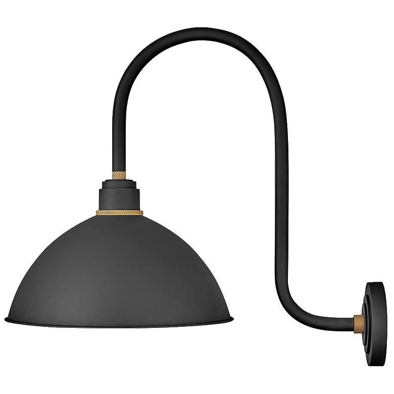 Image 1 Foundry Dome 23 3/4"H Textured Black Outdoor Barn Wall Light