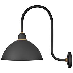 Foundry Dome 23 3/4&quot;H Textured Black Outdoor Barn Wall Light