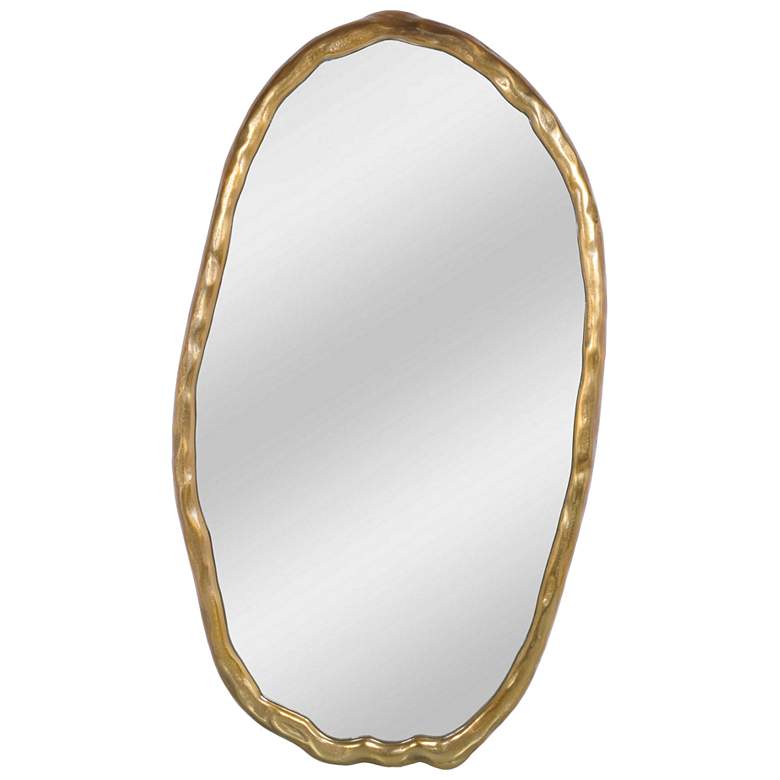 Image 1 Foundry Oval Mirror Gold