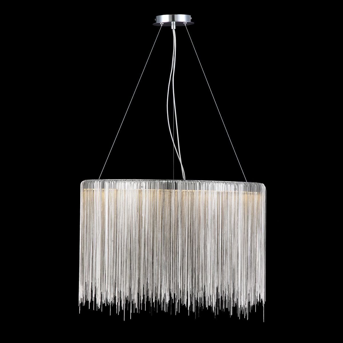 Fountain Ave. 24"W Drum Shape LED Pendant in Chrome