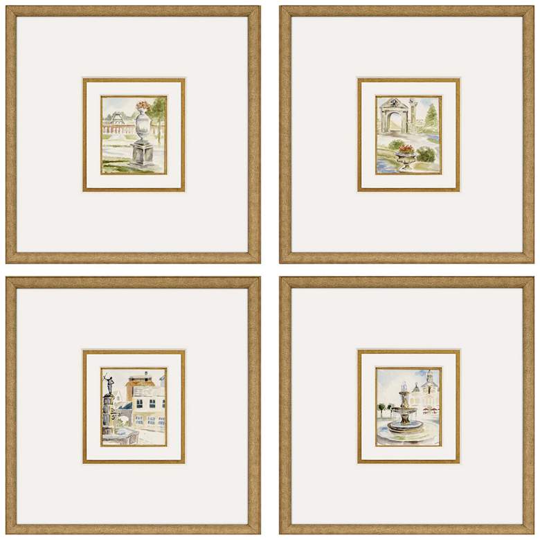 Image 1 Fountains I 16"W x 17"H Framed Art Set of 4
