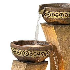 Image4 of Four Bowl 41 1/2" High LED Cascading Floor Fountain more views