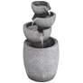 Four Bowls 32" High Gray Faux Stone LED Cascading Floor Fountain