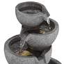 Four Bowls 32" High Gray Faux Stone LED Cascading Floor Fountain