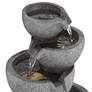 Thumbnail3 of Four Bowls 32" High Gray Faux Stone LED Cascading Floor Fountain more views