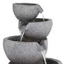 Thumbnail4 of Four Bowls 32" High Gray Faux Stone LED Cascading Floor Fountain more views