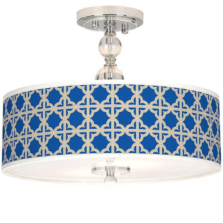 Image 1 Four Corners Giclee 16 inch Wide Semi-Flush Ceiling Light