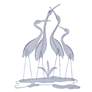Four Cranes Around The Watering Hole Metal Wall DÃ&#169;cor
