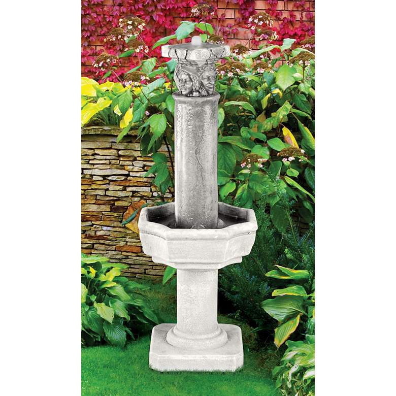 Image 1 Four Seasons 38 inch High Bubbler Column Garden Fountain