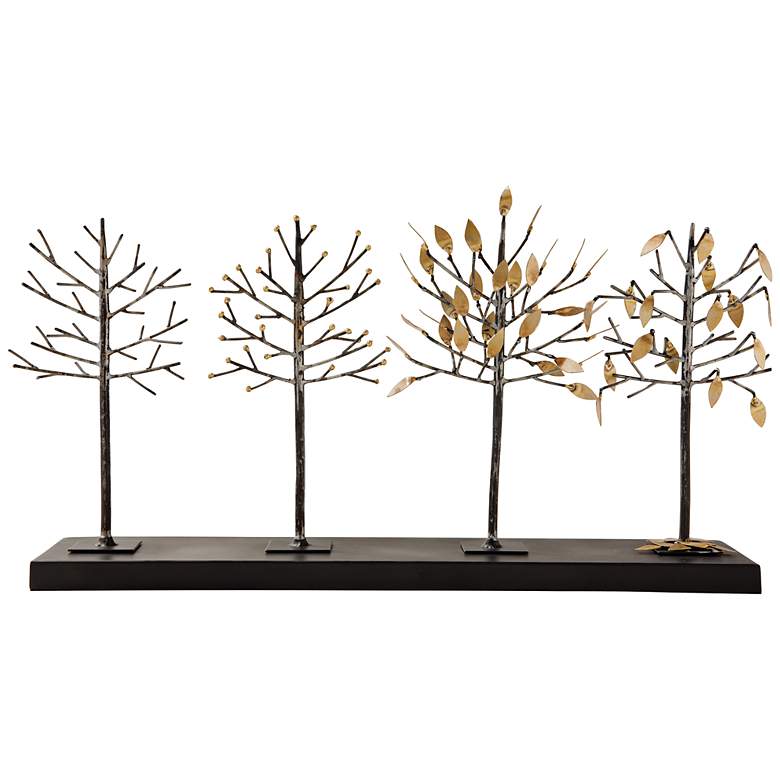 Image 1 Four Seasons Gold and Bronze 24 1/2 inch Wide Tree Sculpture