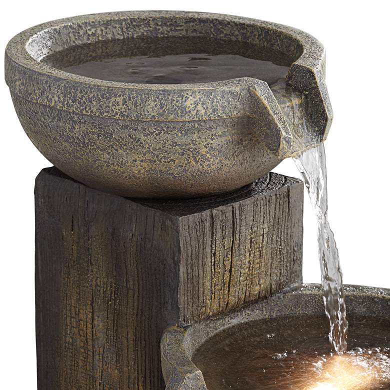 Image 3 Four Tier 40 1/2" High LED Lighted Cascading Floor Fountain more views