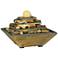 Four Tiers 9" High Slate Stone Feng Shui Table Fountain with LED Light