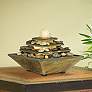 Four Tiers Feng Shui Copper and Slate Table Fountain