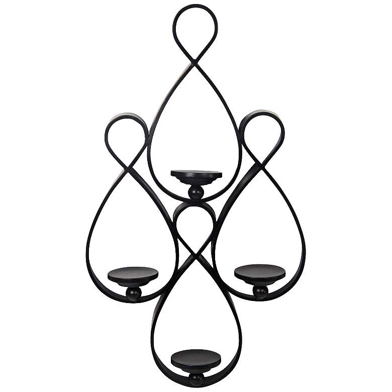 Image 1 Four to Infinity 35 inch High Black Pillar Wall Candle Holder