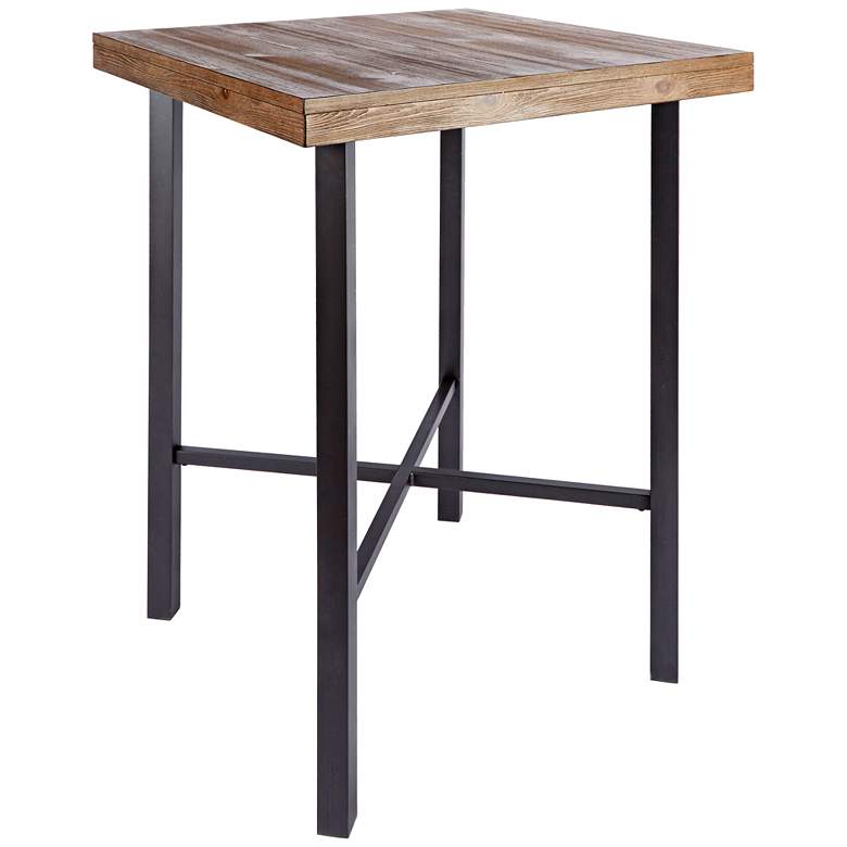 Image 1 Fowler 32 inch Wide Industrial Wood and Steel Square Pub Table