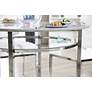 Fowlerton 39"W White Faux Marble Chrome Metal Dining Table in scene