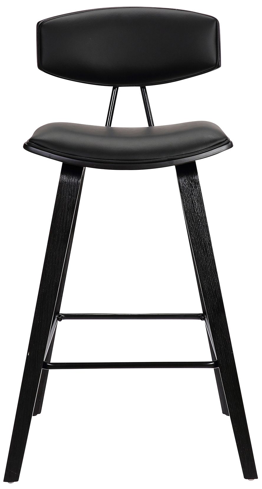 Image 2 Fox 25.5 in. Barstool in Black Finish with Black Faux Leather more views