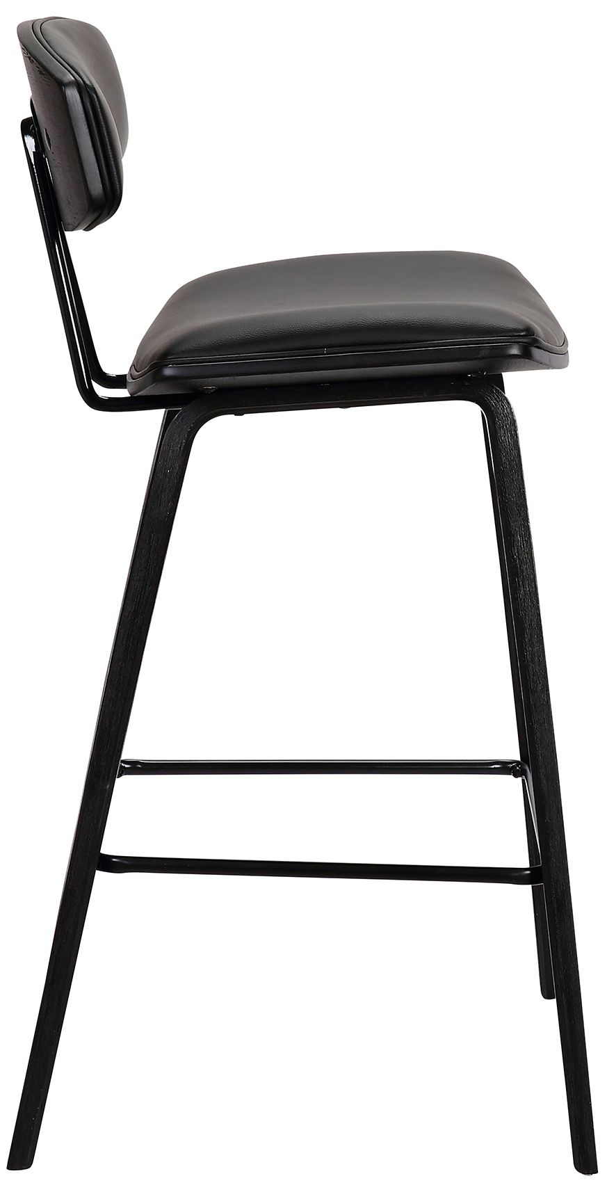 Image 3 Fox 25.5 in. Barstool in Black Finish with Black Faux Leather more views