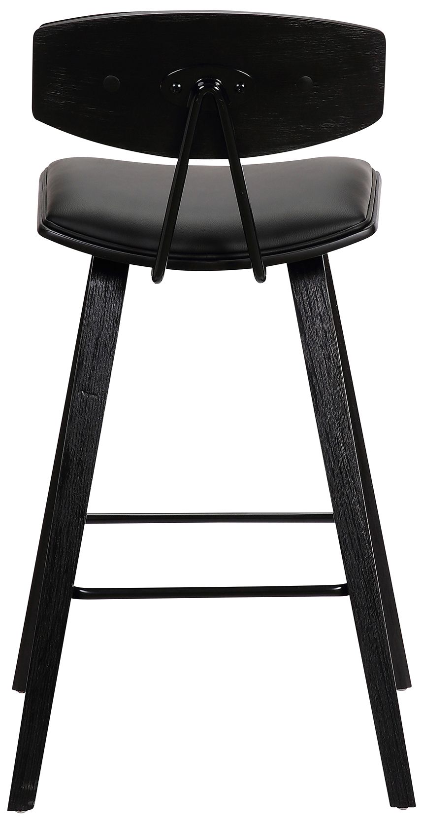 Image 5 Fox 25.5 in. Barstool in Black Finish with Black Faux Leather more views