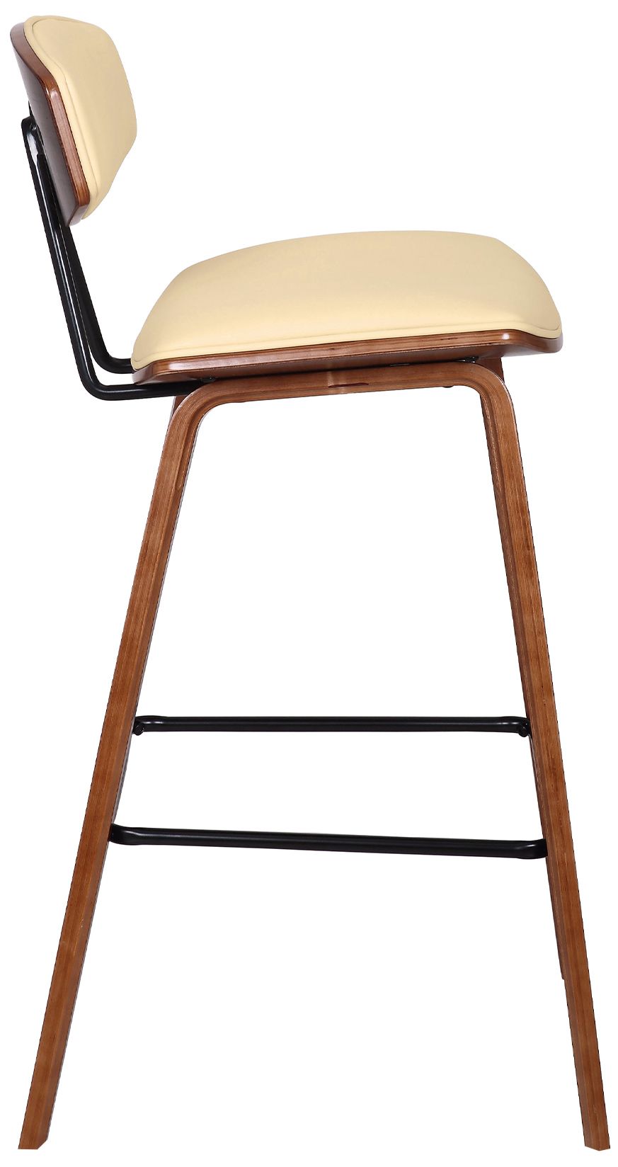 Image 4 Fox 25.5 in. Barstool in Black Powder Coated Finish with Cream Faux Leather more views