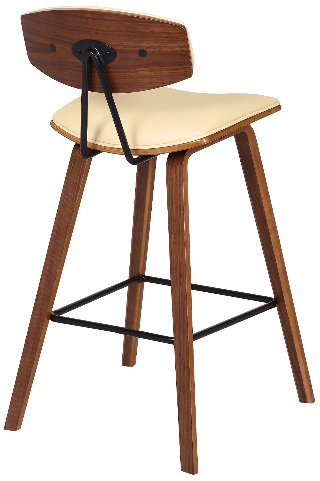 Image 5 Fox 25.5 in. Barstool in Black Powder Coated Finish with Cream Faux Leather more views