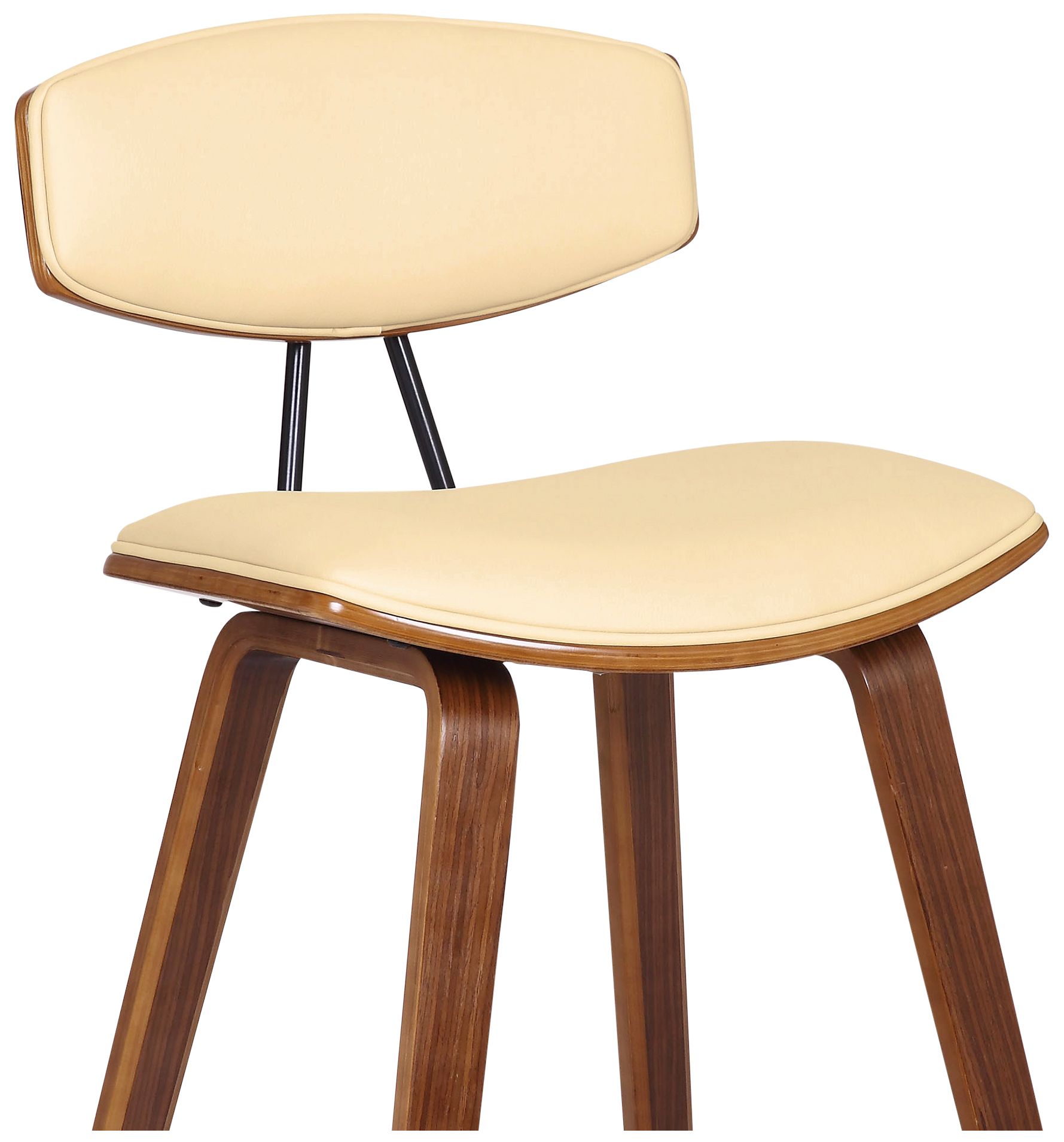 Image 7 Fox 25.5 in. Barstool in Black Powder Coated Finish with Cream Faux Leather more views