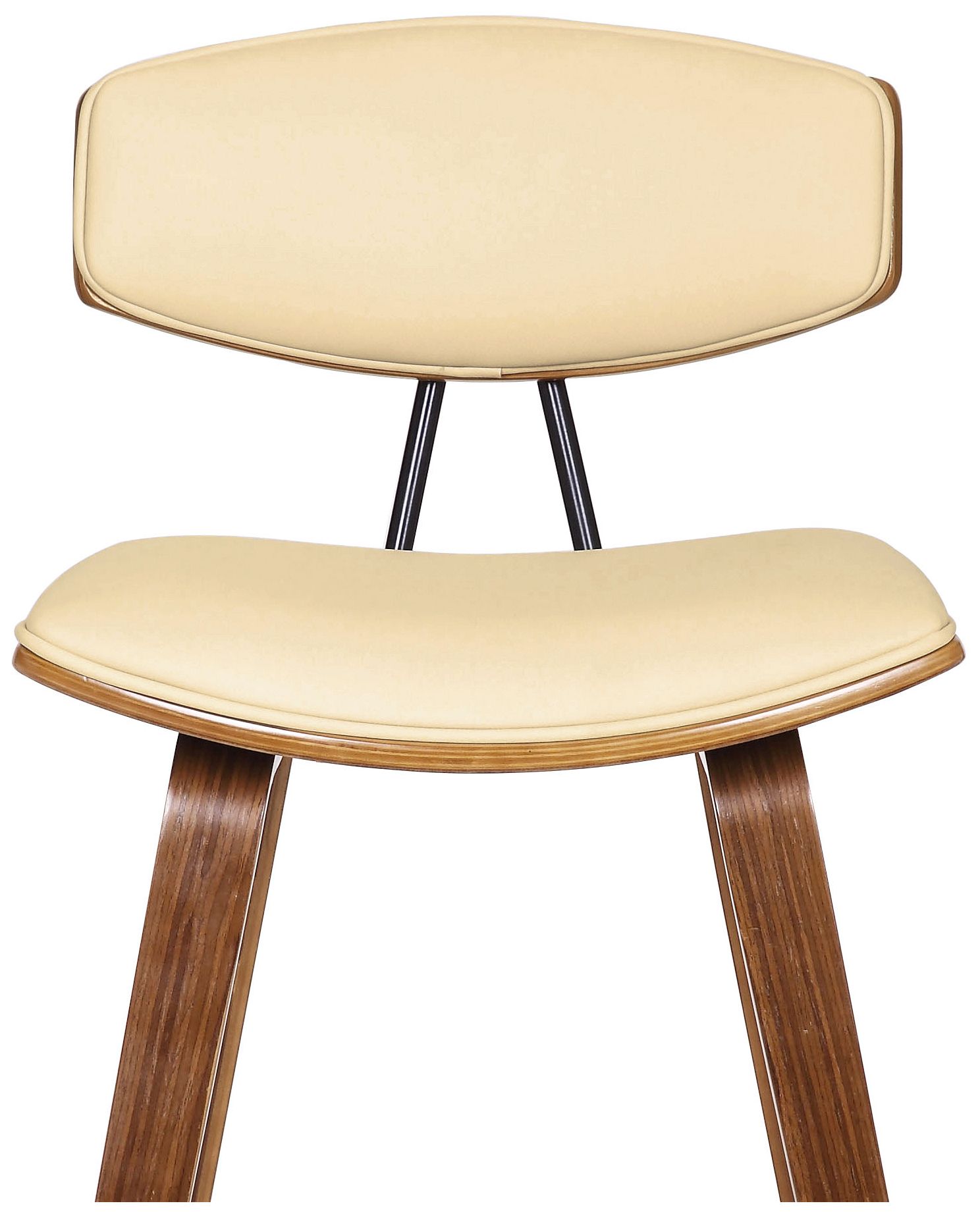 Fox 25.5 in. Barstool in Black Powder Coated Finish with Cream Faux Leather