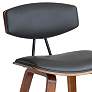 Fox 25.5 in. Barstool in Black Powder Coated Finish with Gray Faux Leather