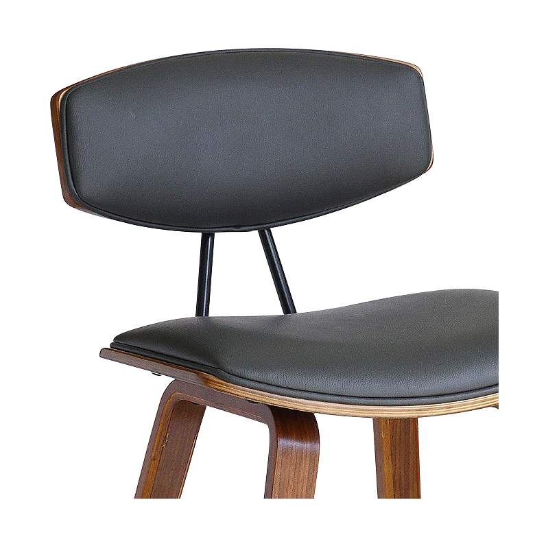 Image 2 Fox 25.5 in. Barstool in Black Powder Coated Finish with Gray Faux Leather more views
