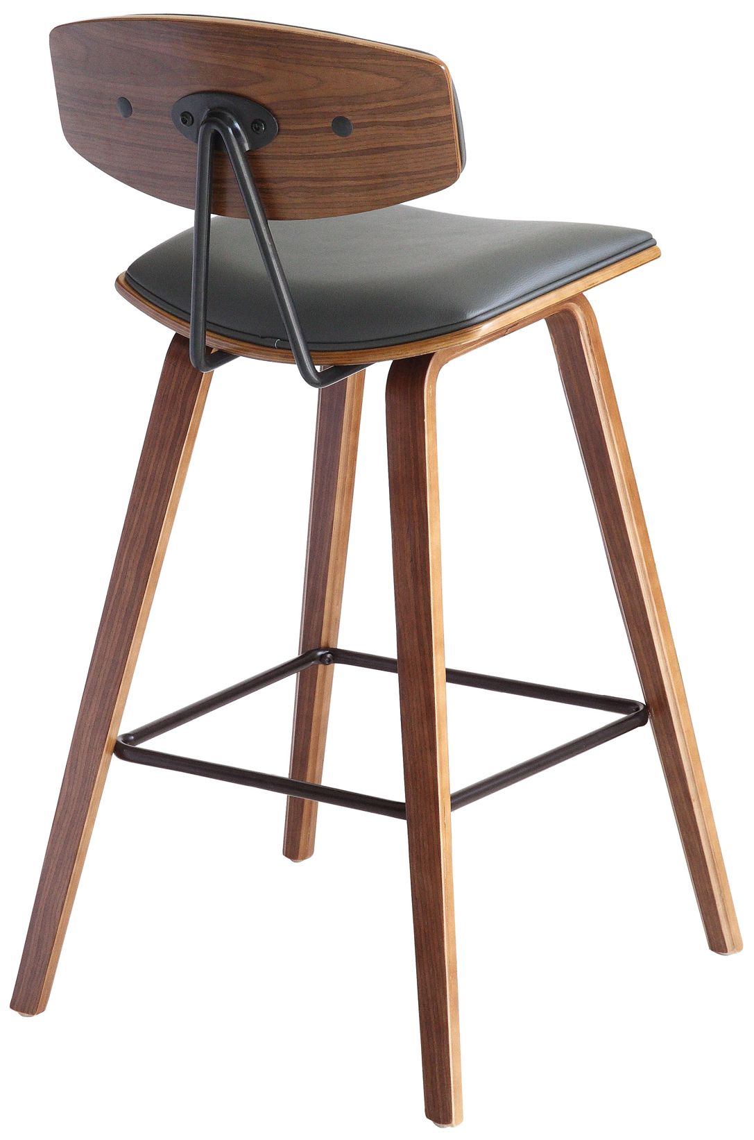 Image 4 Fox 25.5 in. Barstool in Black Powder Coated Finish with Gray Faux Leather more views