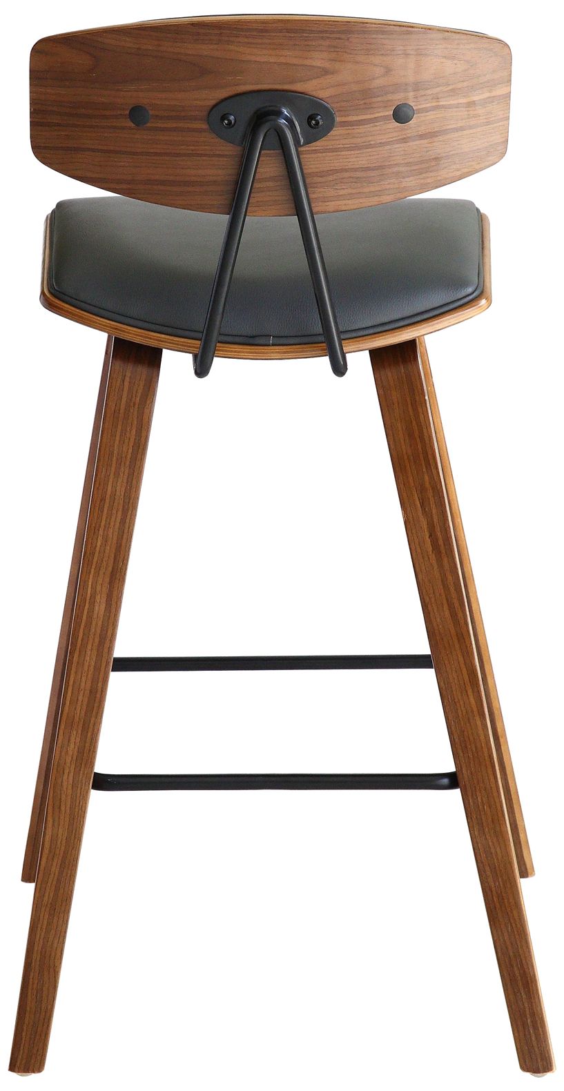 Image 5 Fox 25.5 in. Barstool in Black Powder Coated Finish with Gray Faux Leather more views