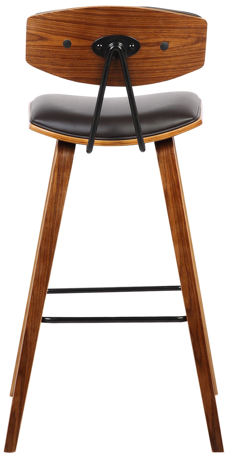 Image 4 Fox 25.5 in. Barstool in Walnut Finish with Brown Faux Leather more views