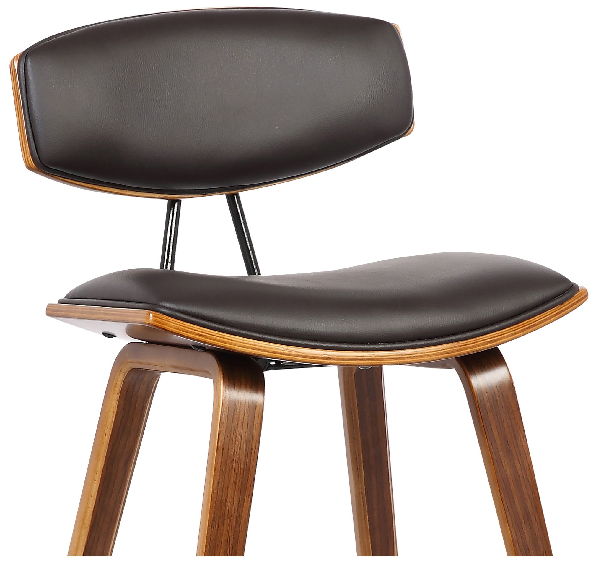 Image 5 Fox 25.5 in. Barstool in Walnut Finish with Brown Faux Leather more views